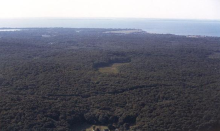 Aerial view of The Preserve looking southeast toward Long Island sound. Photo Credit: CTDEEP.